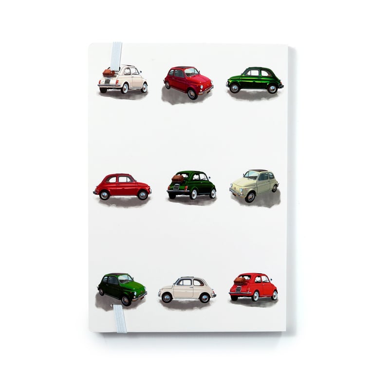 Recycled Paper Fiat 500 A5 Lined Notebook - Eco Friendly and Licensed Territory