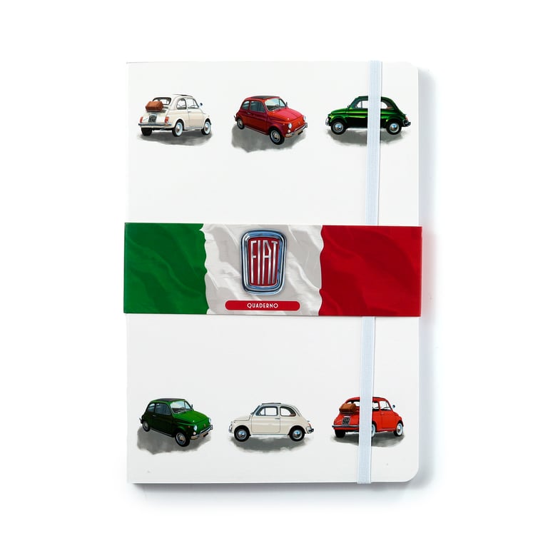 Recycled Paper Fiat 500 A5 Lined Notebook - Eco Friendly and Licensed Territory