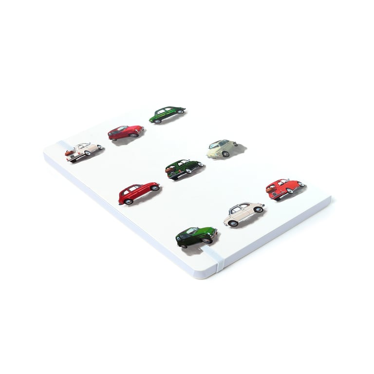 Recycled Paper Fiat 500 A5 Lined Notebook - Eco Friendly and Licensed Territory