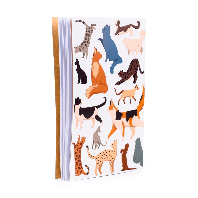 Recycled Paper A5 Lined Notebook - Eco Friendly Feline Fine Cats Journal