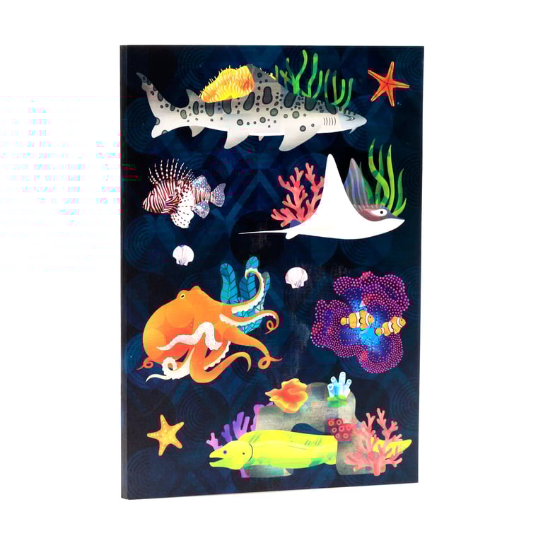 Marine Kingdom Recycled Paper A5 Lined Notebook - Eco Friendly and Sustainable Writing Journal