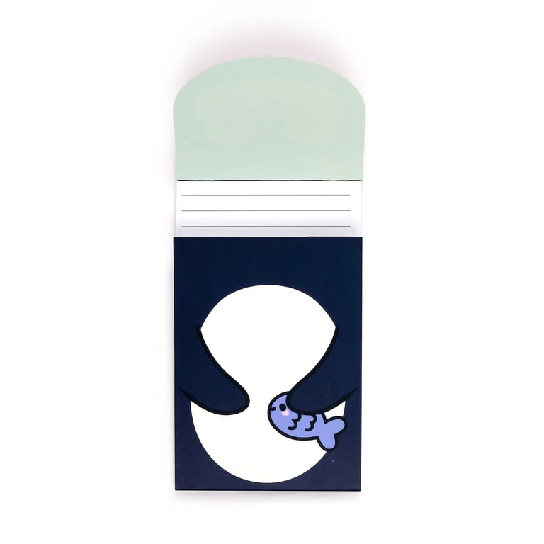 Flip Open Shaped Memo Pad - Adoramals Penguin Card Paper Home Office Supplies