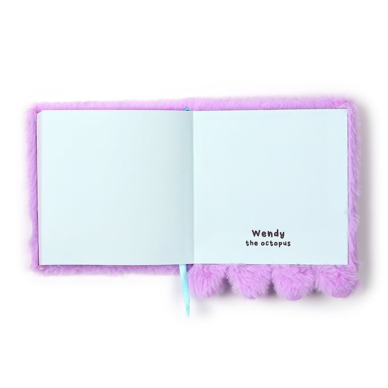 Adoramals Wendy the Octopus Plush Lined Notebook - Polyester & Paper Binding