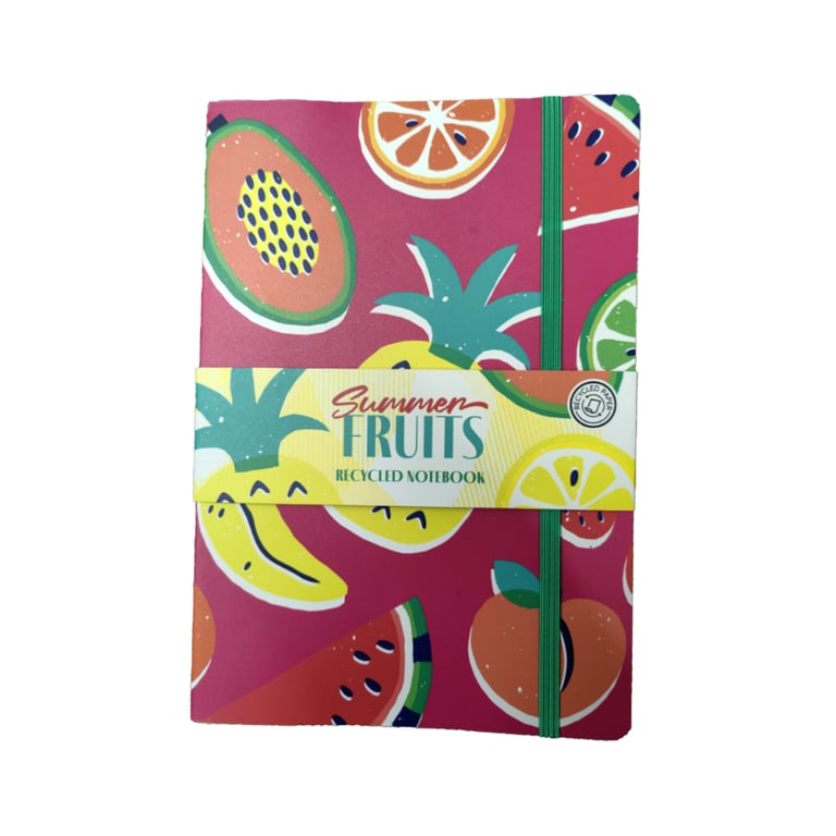 Recycled Paper A5 Lined Notebook - Eco Friendly & Sustainable with Elastic Closure