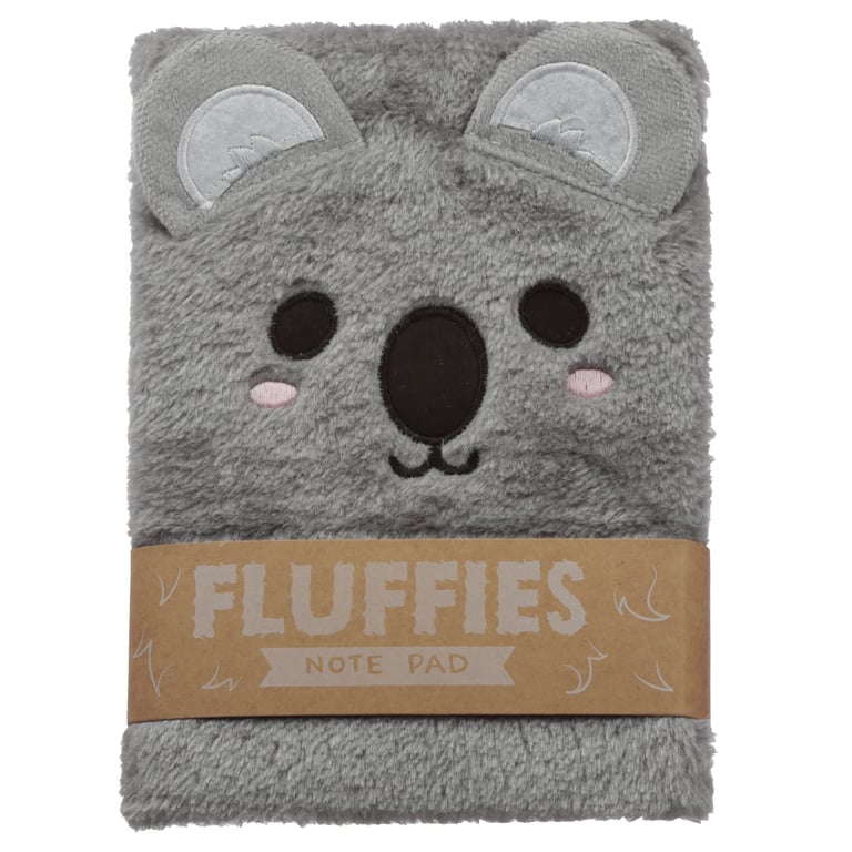 Adoramals Koala Plush A5 Lined Notebook - Soft Polyester Cover and Cute Animal Design