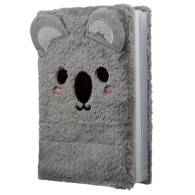 Adoramals Koala Plush A5 Lined Notebook - Soft Polyester Cover and Cute Animal Design