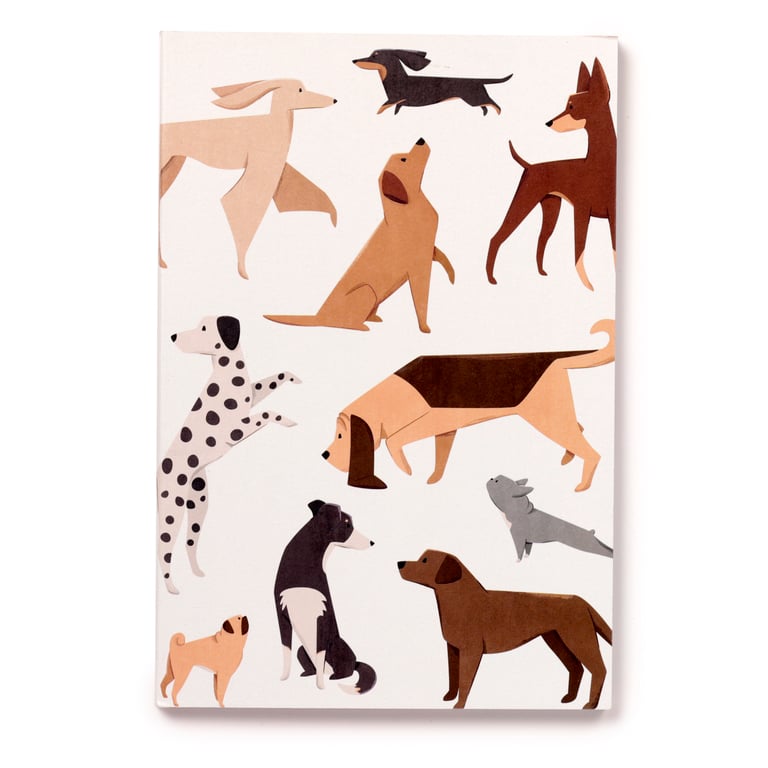 Recycled Paper A5 Lined Notebook - Eco Friendly Dog Design