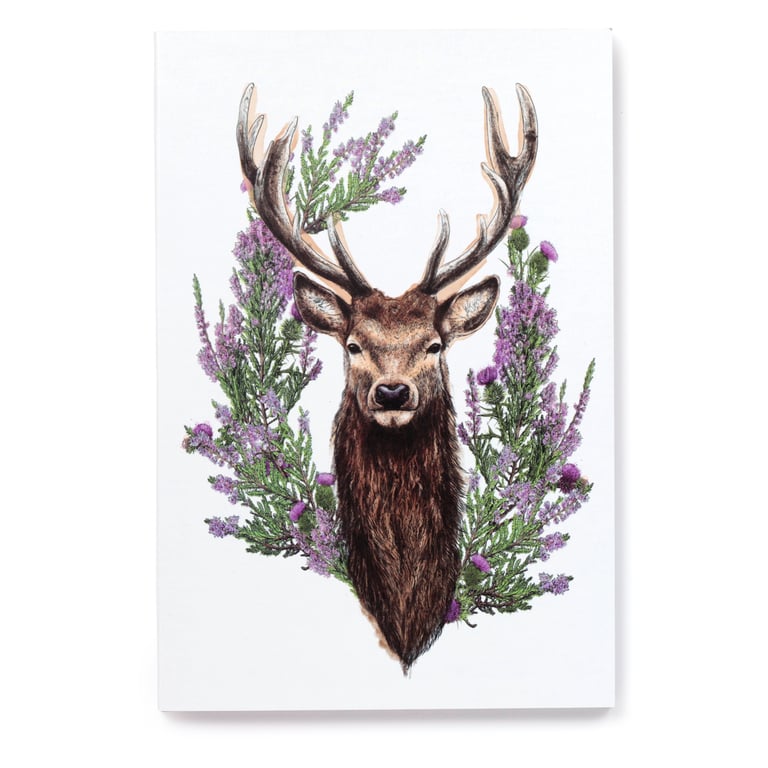 Recycled Paper A5 Lined Notebook - Wild Stag Edition, Eco Friendly and Sustainable Journal Made from Recycled Materials