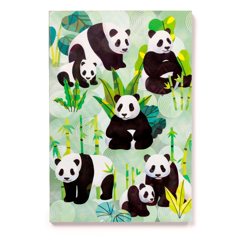 Recycled Paper A5 Lined Notebook - Eco Friendly Panda Kingdom Notebook