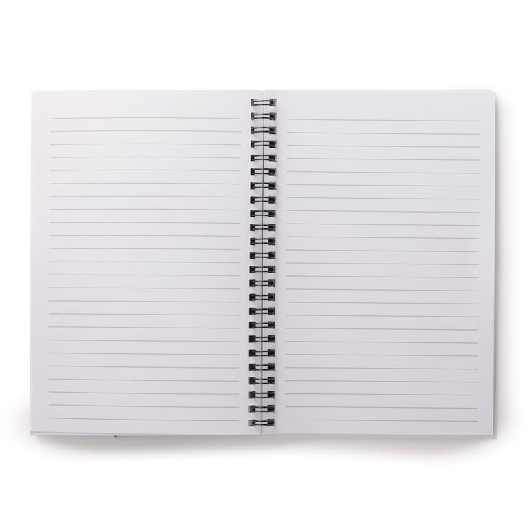 Spiral Bound Dinosauria A5 Lined Notebook - Metal Spiral Binding and Premium Card & Paper Construction
