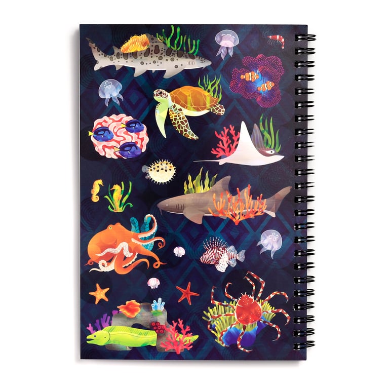 Marine Kingdom Spiral Bound A5 Lined Notebook - Metal and Rubber Bound Paper Journal