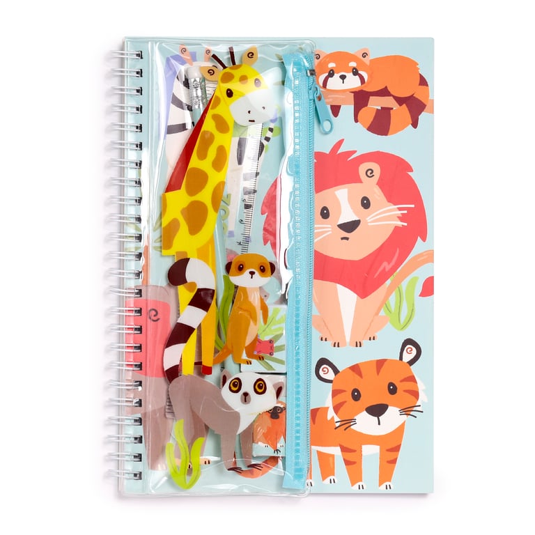 Zooniverse Spiral Bound A5 Lined Notebook - Metal Binding and Durable Construction