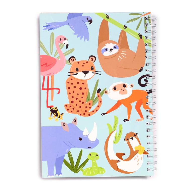 Zooniverse Spiral Bound A5 Lined Notebook - Metal Binding and Durable Construction