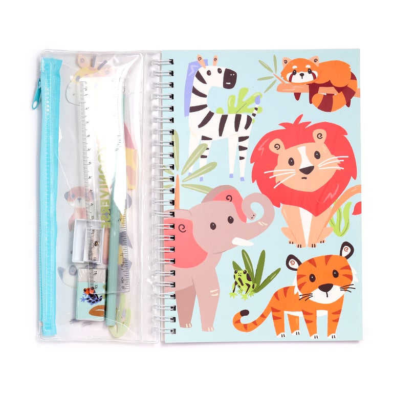 Zooniverse Spiral Bound A5 Lined Notebook - Metal Binding and Durable Construction