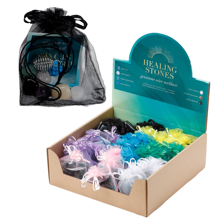 Natural Gemstone Necklace Kit - Assorted 7pc Beaded Jewelry Set