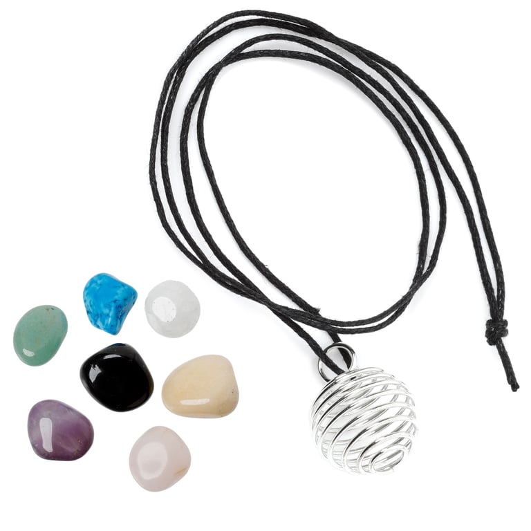 Natural Gemstone Necklace Kit - Assorted 7pc Beaded Jewelry Set