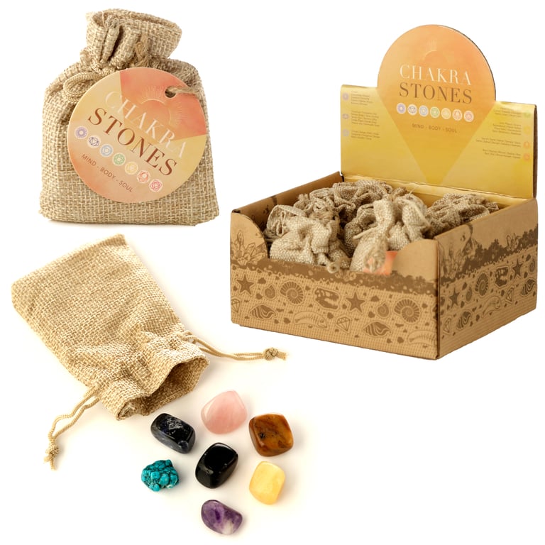 Assorted Chakra Stones Natural Gemstone Set of 7 Mini Stones