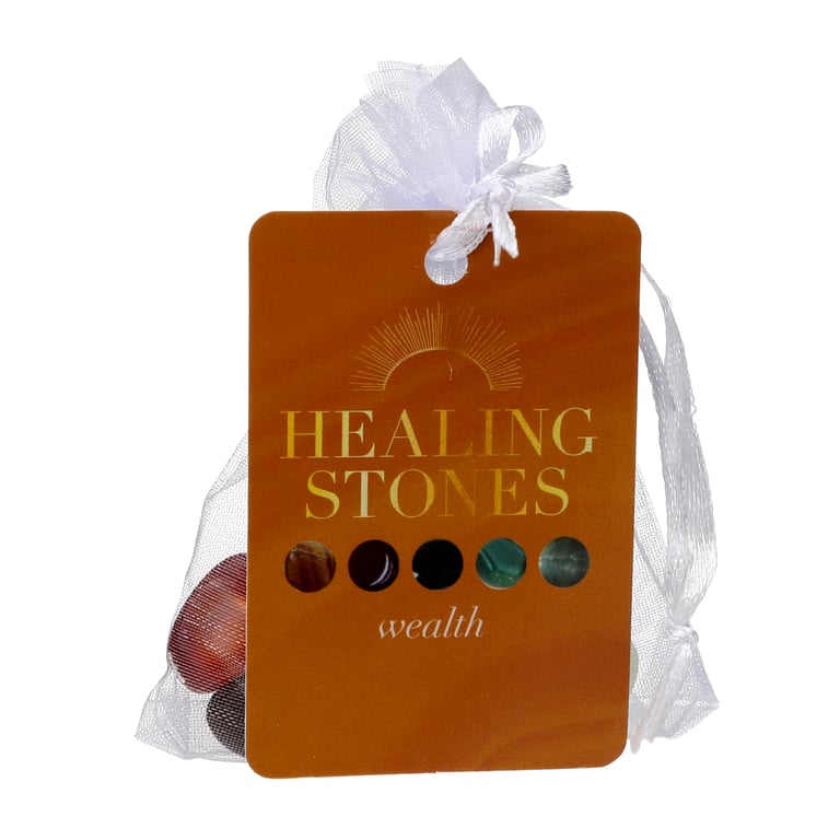 Natural Gemstone Set - 5 Luck & Wealth Stones, Handcrafted from Genuine Materials