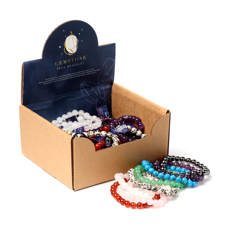 Natural Gemstone Beaded Bracelet - Assorted Colored Stones