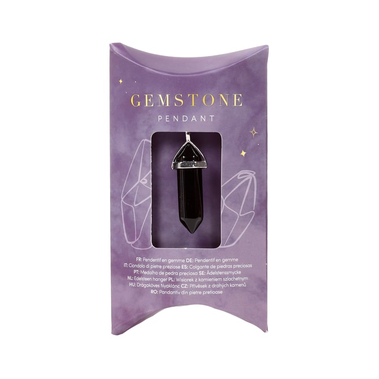 Natural Gemstone Double Terminated Pendant on Iron/Zinc Alloy Brass Cord