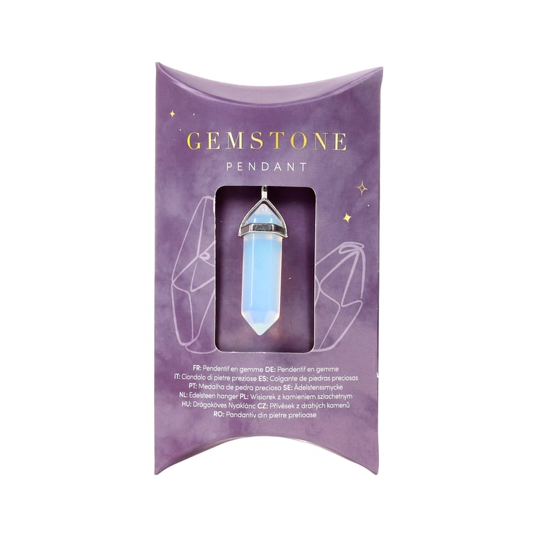 Natural Gemstone Double Terminated Pendant on Iron/Zinc Alloy Brass Cord