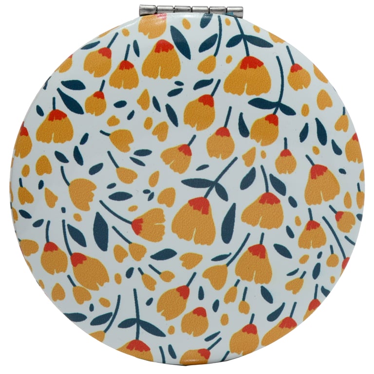 Compact Metal and Glass Mirror - Aluminium Frame Beauty Essentials