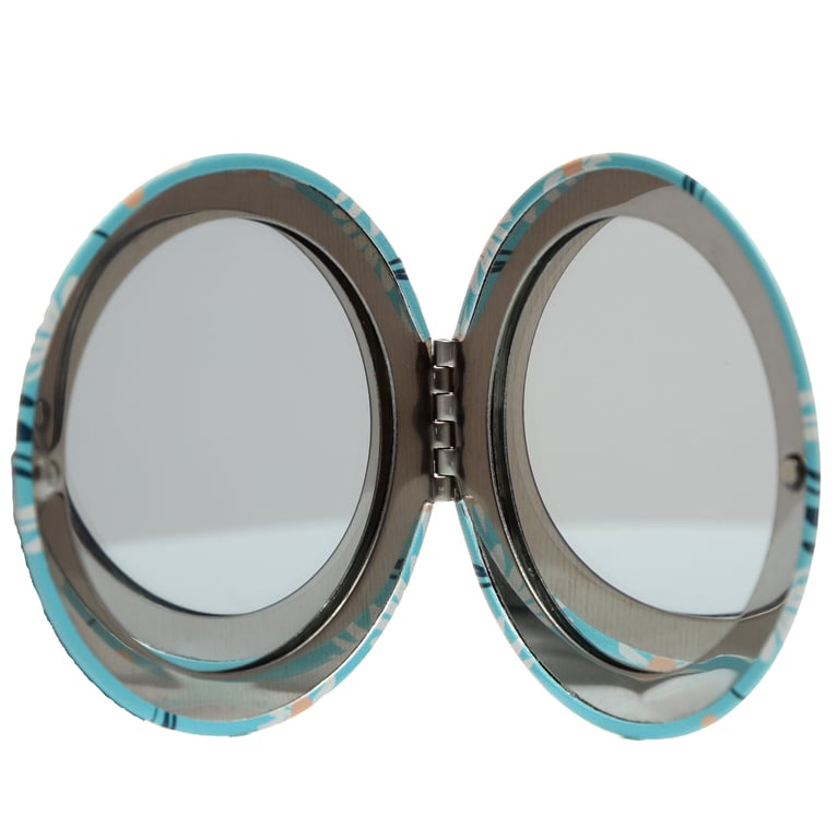 Compact Metal and Glass Mirror - Aluminium Frame Beauty Essentials