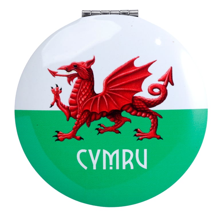 Compact Aluminium Welsh Dragon Mirror - Home Decor from Wales