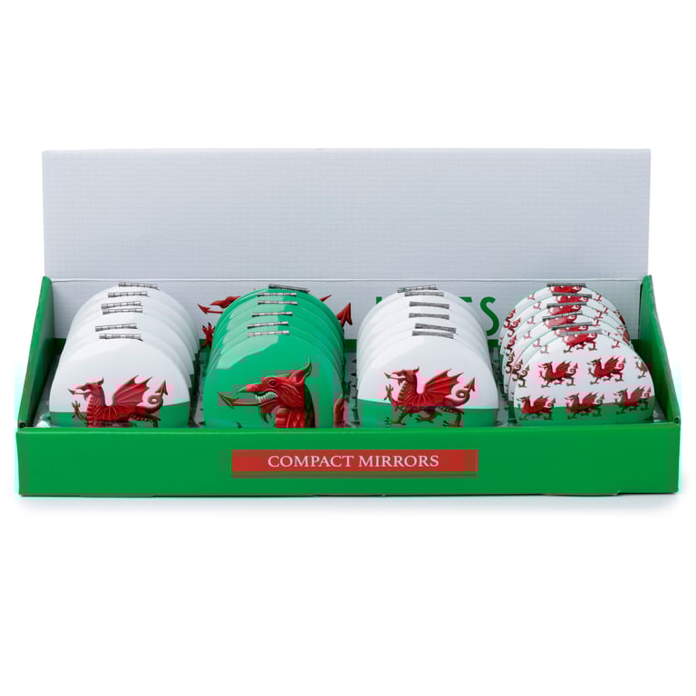 Compact Aluminium Welsh Dragon Mirror - Home Decor from Wales