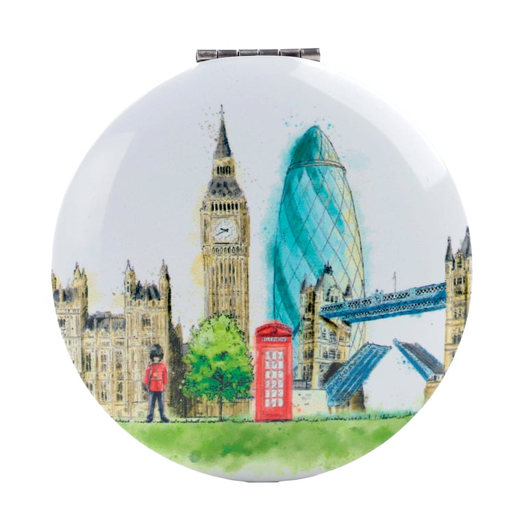 London Icons Metal Compact Mirror - Home Decor & Travel Accessory