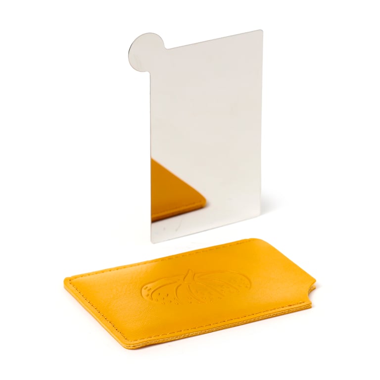 Autumn Harvest Pocket Mirror - Leatherette Sleeve & Metal Glass Construction