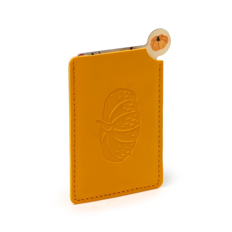 Autumn Harvest Pocket Mirror - Leatherette Sleeve & Metal Glass Construction
