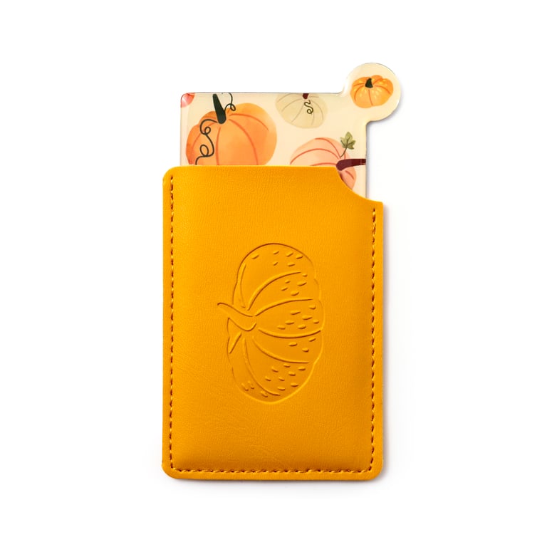 Autumn Harvest Pocket Mirror - Leatherette Sleeve & Metal Glass Construction
