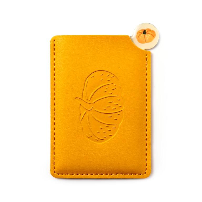 Autumn Harvest Pocket Mirror - Leatherette Sleeve & Metal Glass Construction