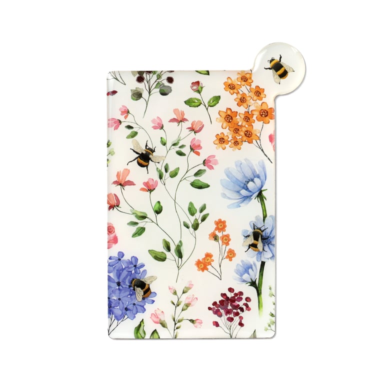 Nectar Meadows Bee Pocket Mirror with Leatherette Sleeve and Glass Finish