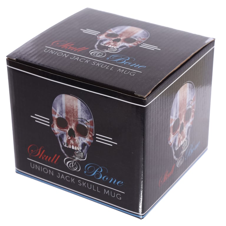 Ceramic UK Flag Skull Mug - Food Safe, 460ml Capacity
