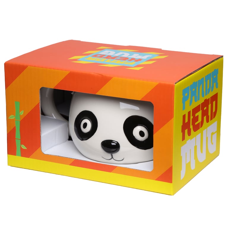 Ceramic Shaped Head Adoramals Panda Mug - 700ml Food Safe & Microwave Safe Ceramic Design