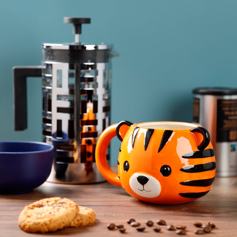 Adoramals Ceramic Tiger Shaped Mug - 700ml, Dishwasher & Microwave Free, Food Safe