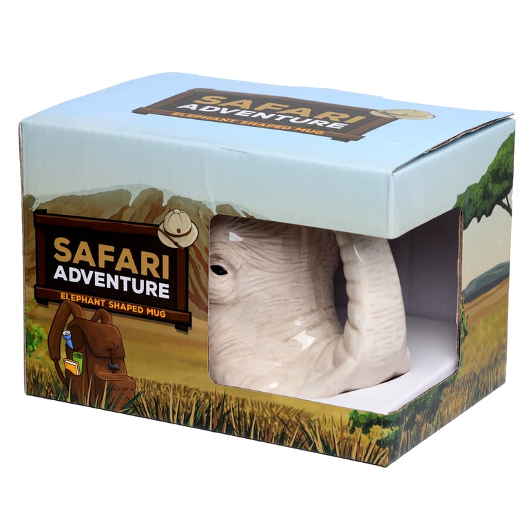 Ceramic Elephant Mug - 450ml Food Safe Dolomite Construction