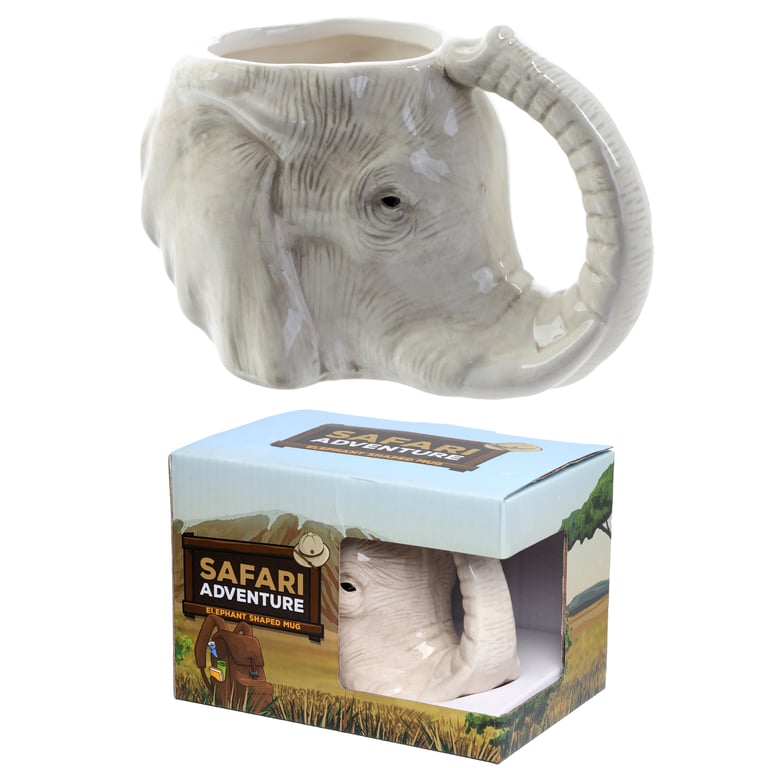 Ceramic Elephant Mug - 450ml Food Safe Dolomite Construction