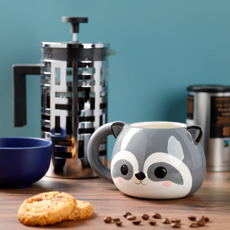 Ceramic Shaped Head Mug - Adoramals Raccoon Ceramic 700ml Food Safe Mug