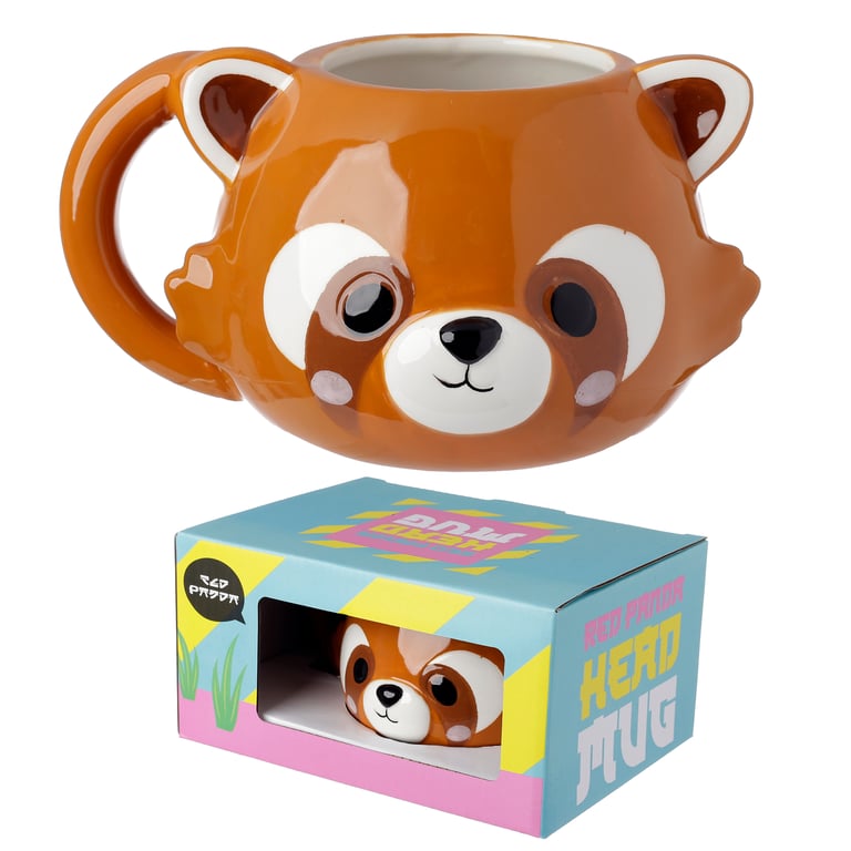 Ceramic Shaped Head Red Panda Mug - 600ml Food Safe Ceramic Design