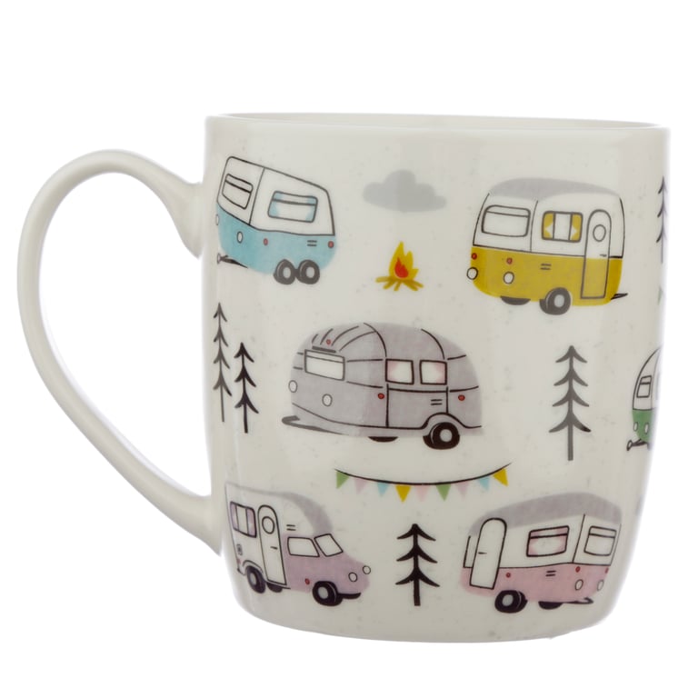 Porcelain Wildwood Caravan Mug - 300ml, Microwave & Dishwasher Safe