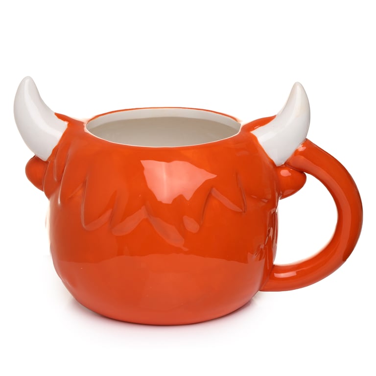 Ceramic Shaped Head Highland Coo Cow Mug - 550ml Dolomite Ceramic