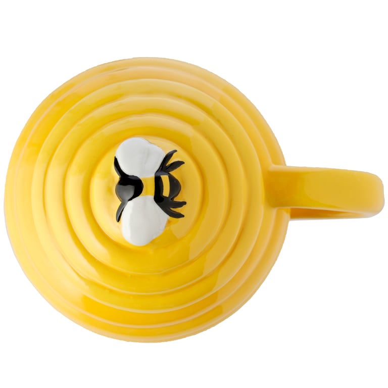 Beehive Shaped Ceramic Mug with Lid - Food Safe 450ml Capacity