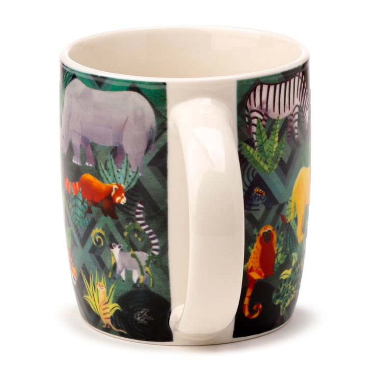 300ml Porcelain Mug - Animal Kingdom Design, Microwave & Dishwasher Safe