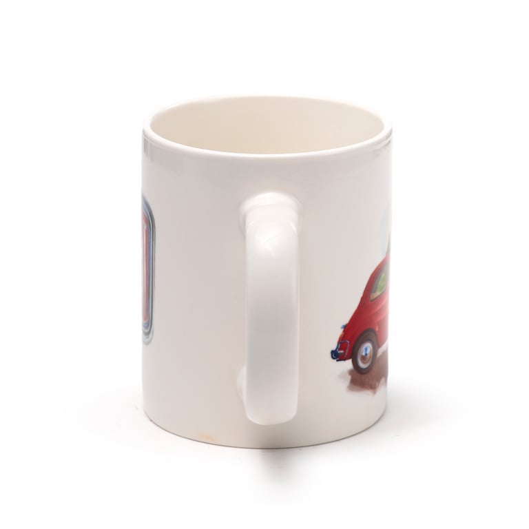 Licensed Porcelain Fiat 500 Rome Mug - Microwave & Dishwasher Safe, 300ml