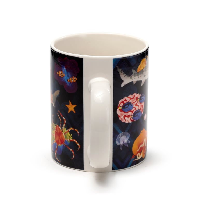 Porcelain Marine Kingdom Mug - Dishwasher & Microwave Safe, 300ml