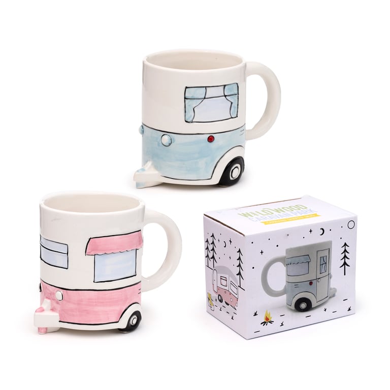 Ceramic Caravan Shaped Mug - Home Is Where You Park It Novelty Gift