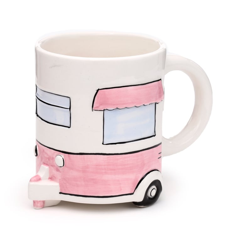 Ceramic Caravan Shaped Mug - Home Is Where You Park It Novelty Gift